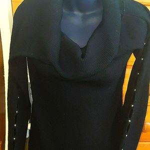 COPY - Whi House Black mkt. ribbed cowl neck w/ sleeve open detail w/tiny gold …